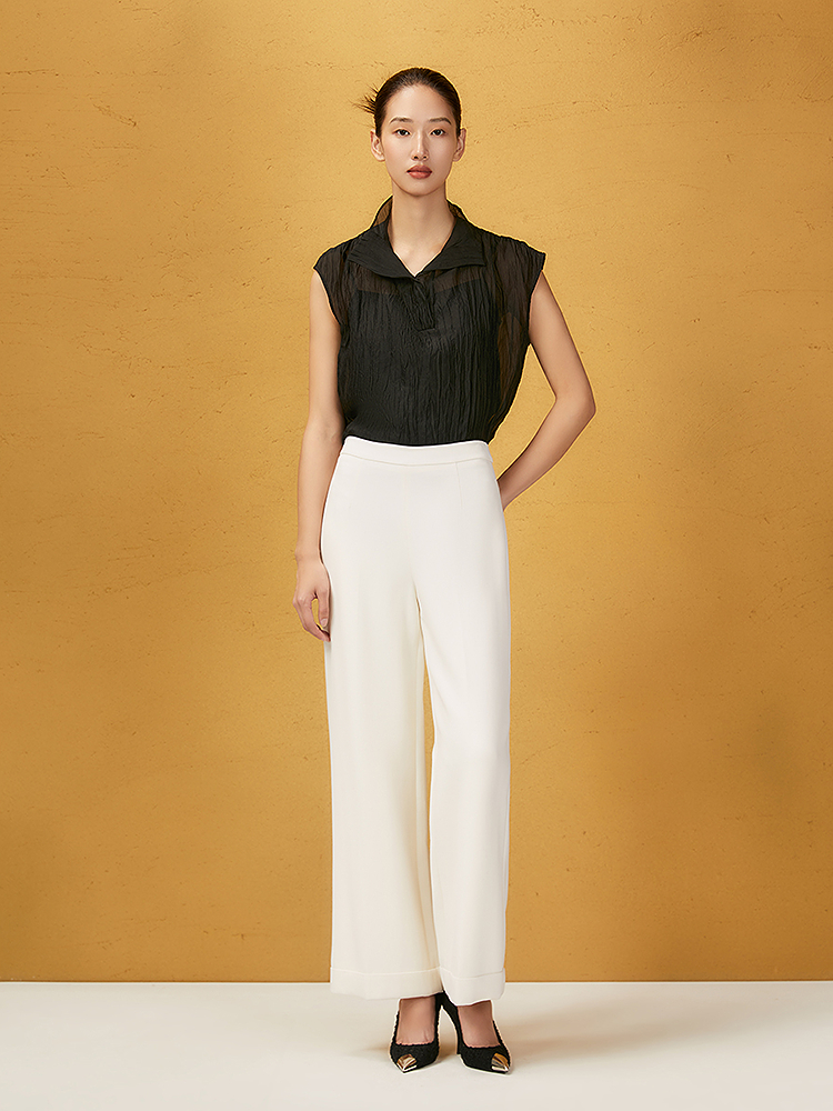 SongofSong歌中歌2025冬季新品压褶薄纱新中式美学背心5C35504010