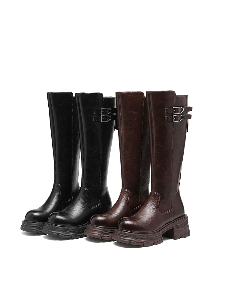 XII BASKET十二篮专选26春新款百搭绒里小粗跟靴7C66192060