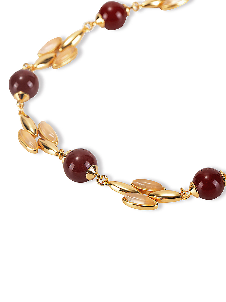 SongofSong歌中歌2025金色红玛瑙精致项链5C35596010