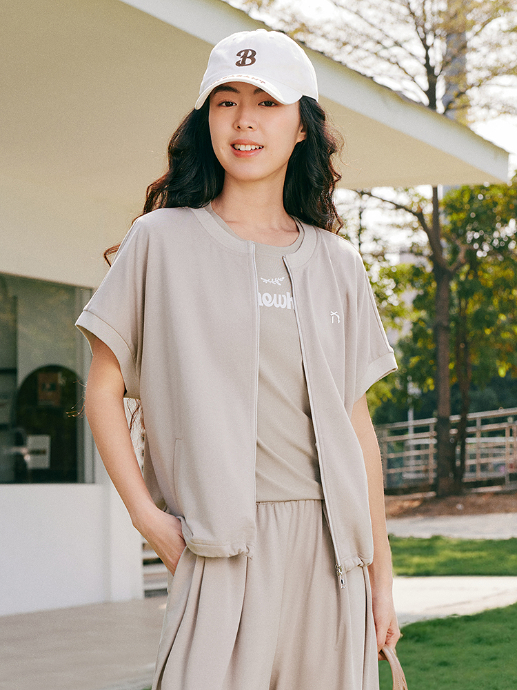 XII BASKET十二篮26夏新款轻薄透气半拉链立领短袖户外休闲外套7C36210480