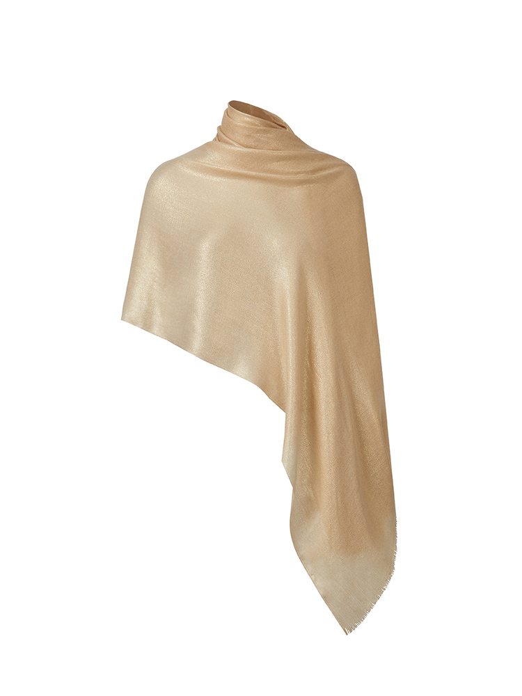 SongofSong歌中歌2024秋季浅金色羊绒围巾5C34390010