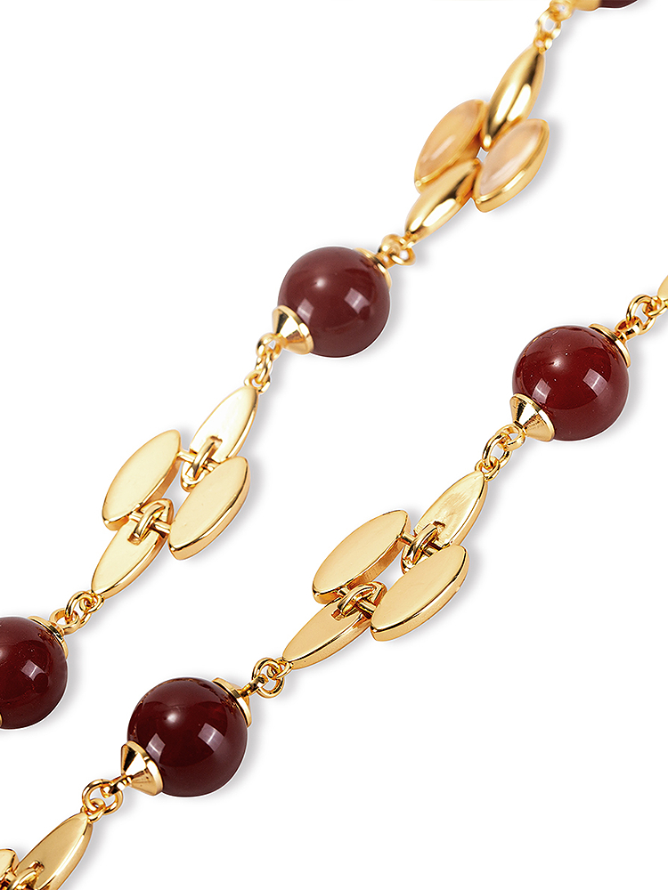 SongofSong歌中歌2025金色红玛瑙精致项链5C35596010